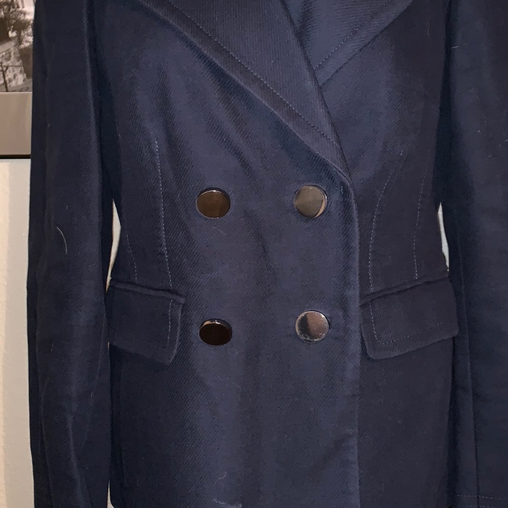 Navy blue Banana Republic pea coat - like new - Picture 5 of 5